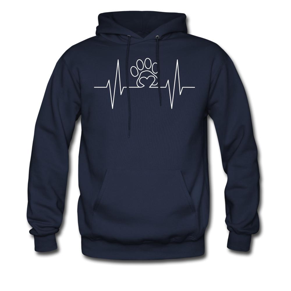 Heart in Paw Hearbeat Men's Hoodie-Men's Hoodie | Hanes P170-I love Veterinary