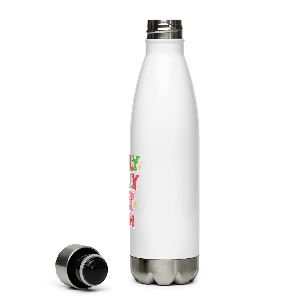 Holly Jolly Vet Tech 17 oz Stainless Steel Water Bottle-Stainless Steel Water Bottle-I love Veterinary