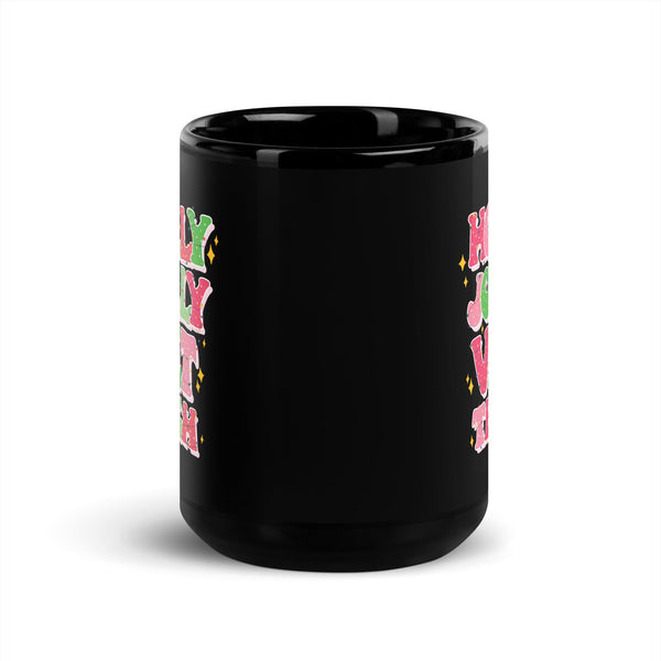 Holly Jolly Vet Tech Full Color Mug-Black Glossy Mug-I love Veterinary