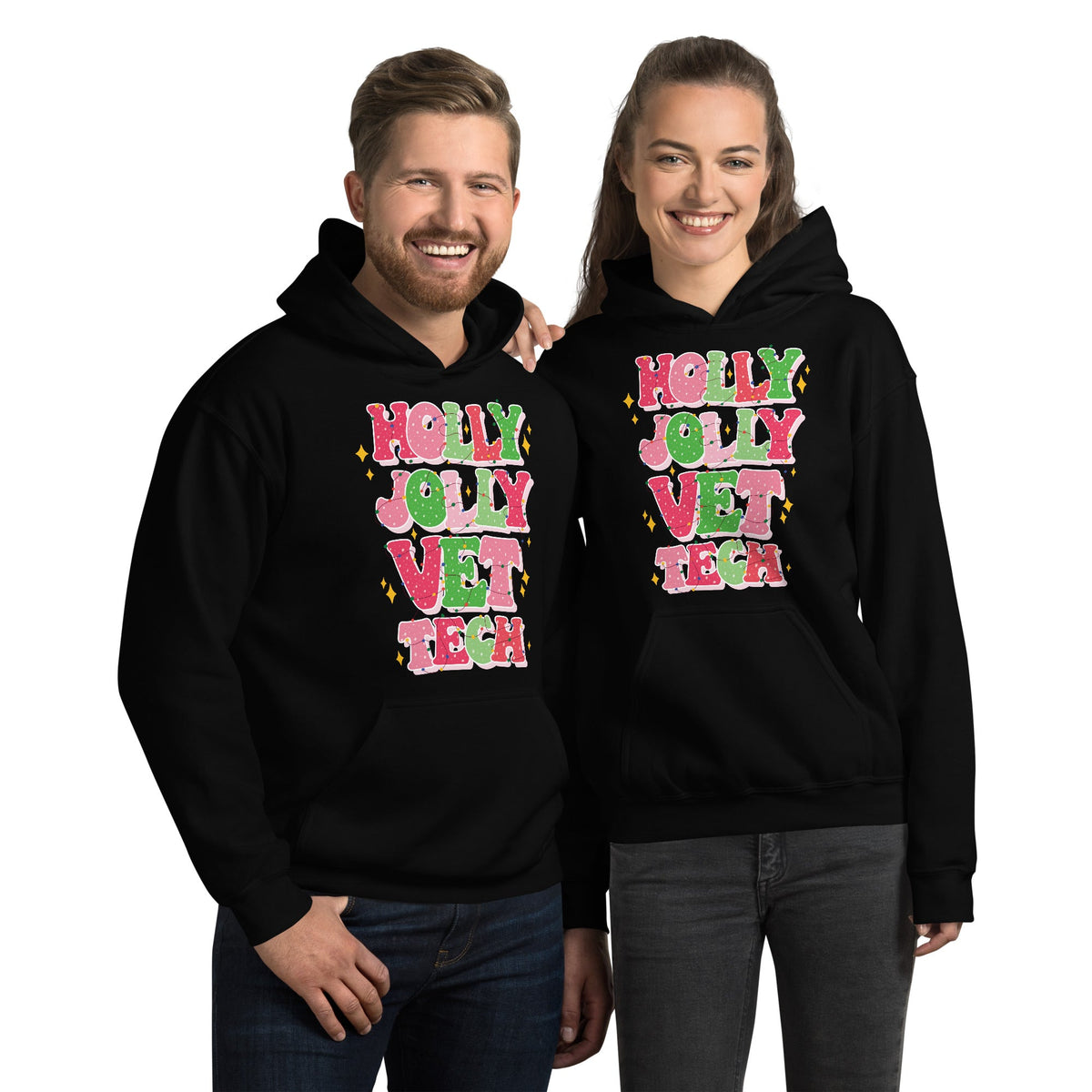 Holly Jolly Vet Tech - Unisex Hoodie-Unisex Hoodie | Gildan 18500-I love Veterinary