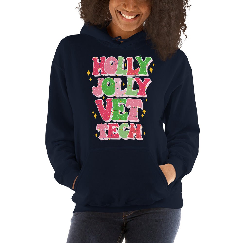 Holly Jolly Vet Tech - Unisex Hoodie-Unisex Hoodie | Gildan 18500-I love Veterinary