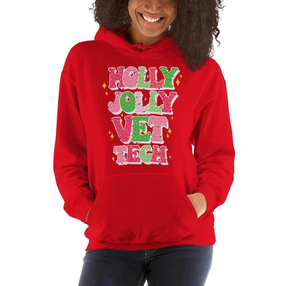Holly Jolly Vet Tech - Unisex Hoodie-Unisex Hoodie | Gildan 18500-I love Veterinary