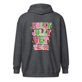 Holly Jolly Vet Tech Unisex ZIP hoodie-I love Veterinary