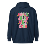 Holly Jolly Vet Tech Unisex ZIP hoodie-Unisex Heavy Blend Zip Hoodie | Gildan 18600-I love Veterinary