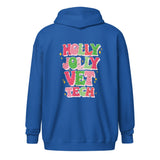 Holly Jolly Vet Tech Unisex ZIP hoodie-Unisex Heavy Blend Zip Hoodie | Gildan 18600-I love Veterinary