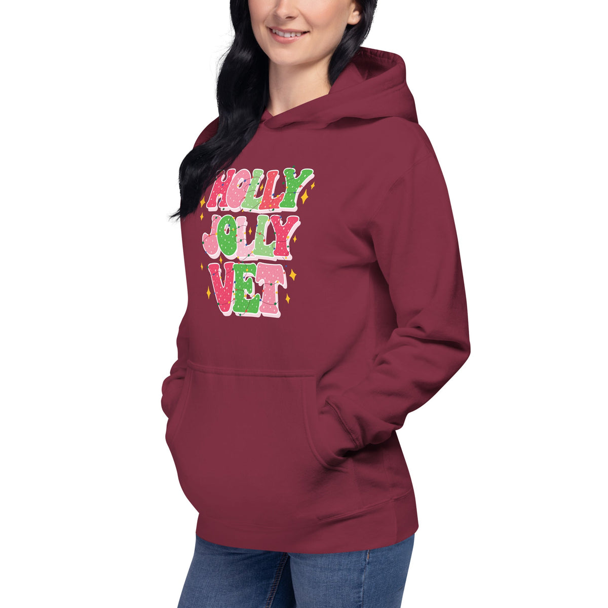 Holly Jolly Vet Unisex Premium Hoodie-Premium Unisex Hoodie-I love Veterinary