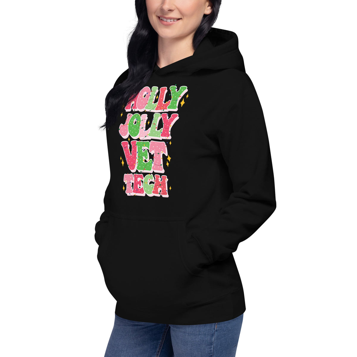 Holly Jolly Unisex Premium Hoodie-Premium Unisex Hoodie-I love Veterinary