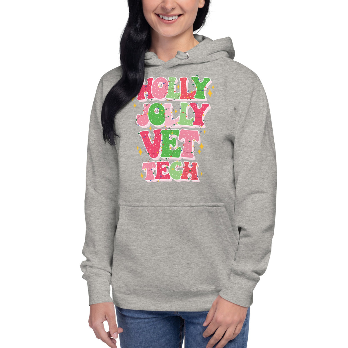 Holly Jolly Unisex Premium Hoodie-Premium Unisex Hoodie-I love Veterinary
