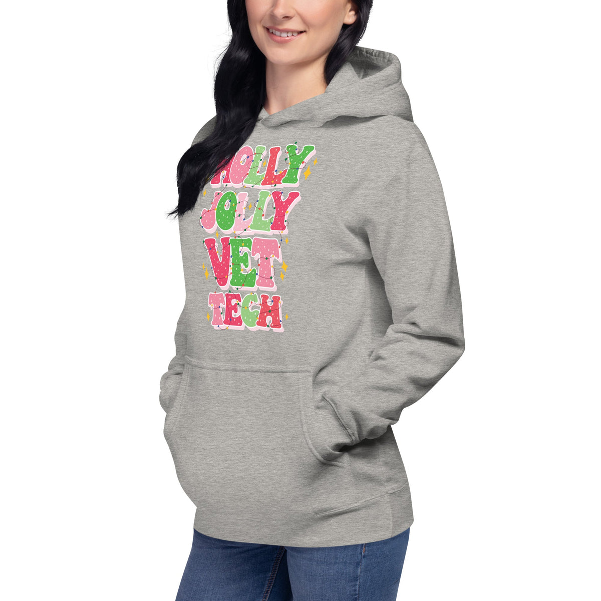 Holly Jolly Unisex Premium Hoodie-Premium Unisex Hoodie-I love Veterinary