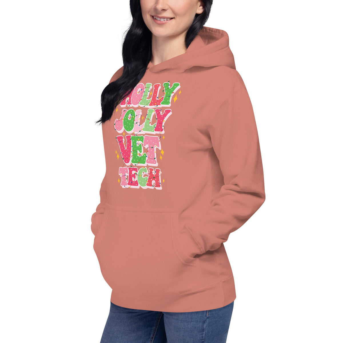 Holly Jolly Unisex Premium Hoodie-Premium Unisex Hoodie-I love Veterinary