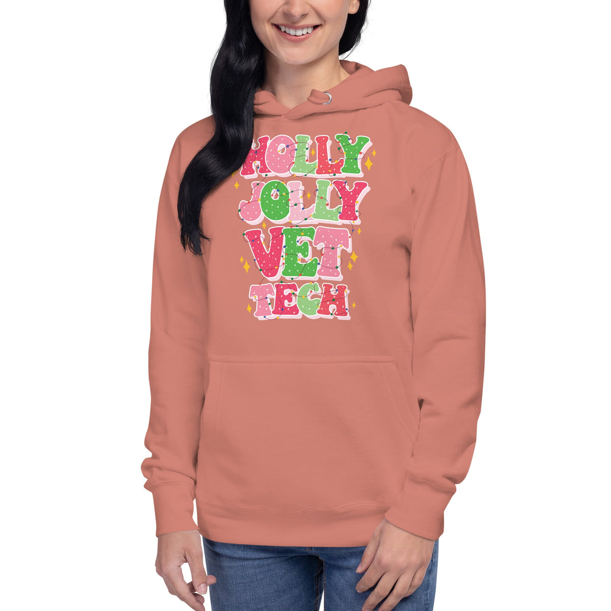 Holly Jolly Unisex Premium Hoodie-Premium Unisex Hoodie-I love Veterinary