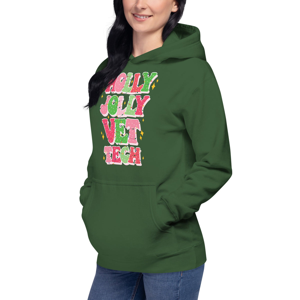 Holly Jolly Unisex Premium Hoodie-Premium Unisex Hoodie-I love Veterinary