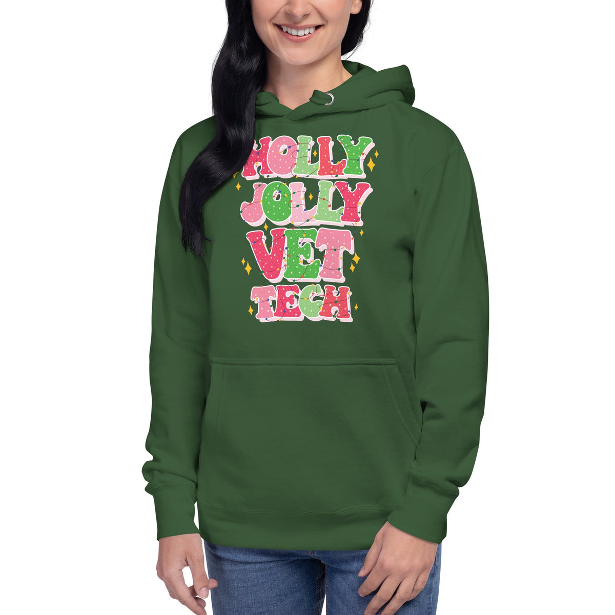 Holly Jolly Unisex Premium Hoodie-Premium Unisex Hoodie-I love Veterinary