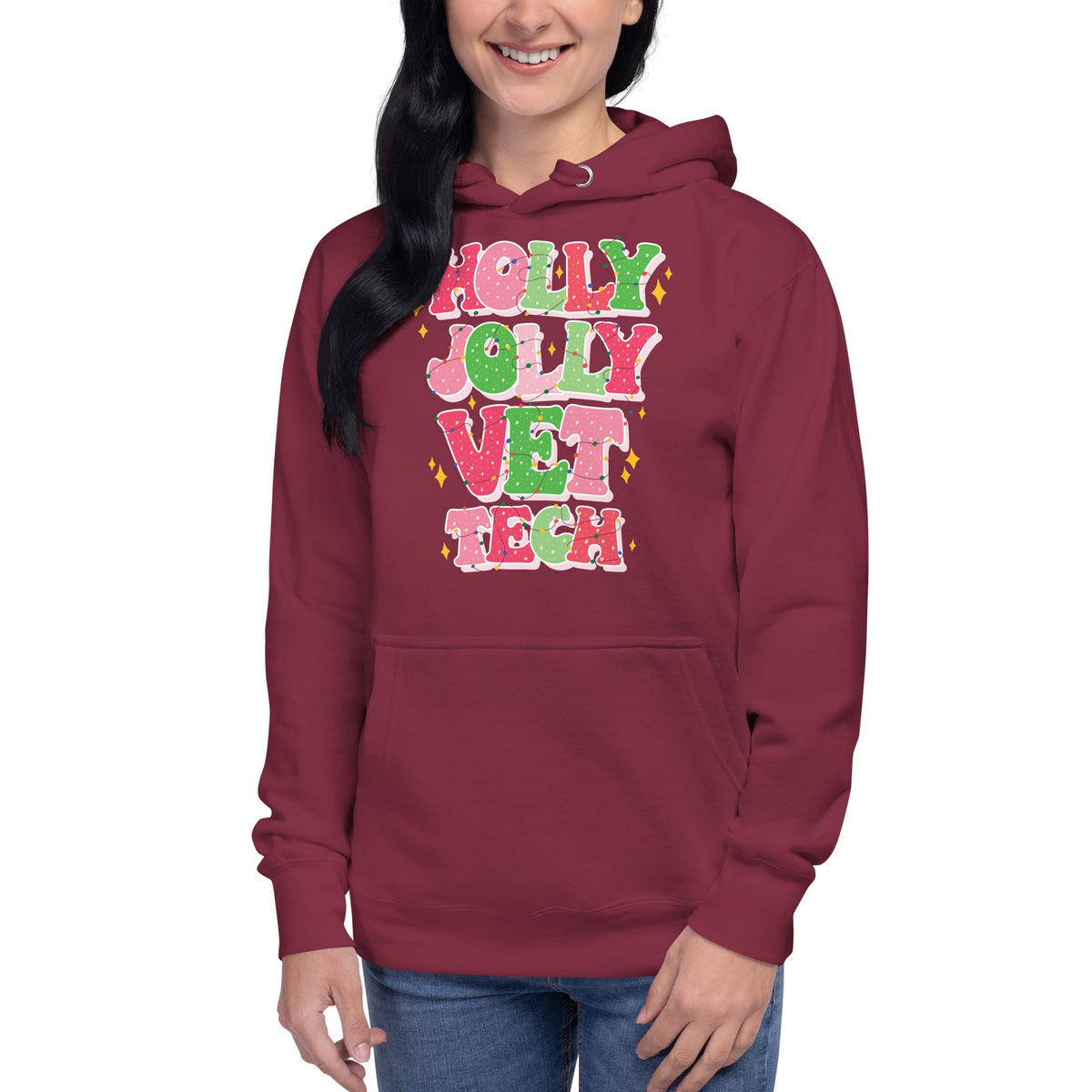 Holly Jolly Unisex Premium Hoodie-Premium Unisex Hoodie-I love Veterinary
