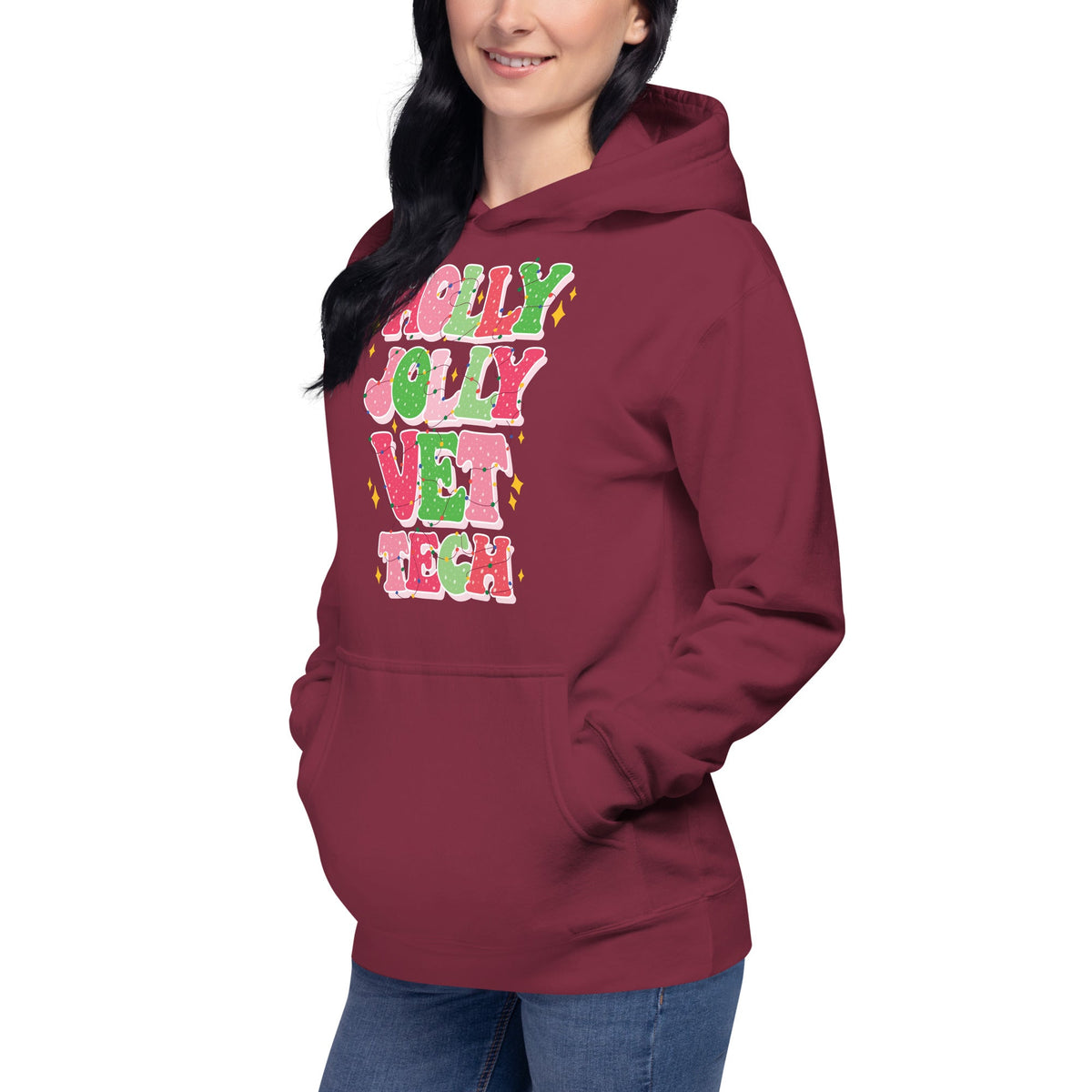 Holly Jolly Unisex Premium Hoodie-Premium Unisex Hoodie-I love Veterinary