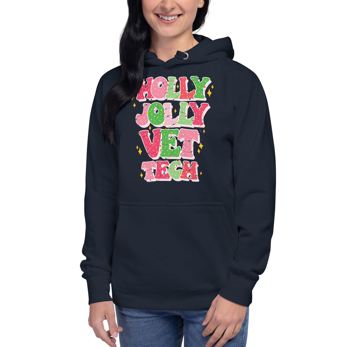 Holly Jolly Unisex Premium Hoodie-Premium Unisex Hoodie-I love Veterinary
