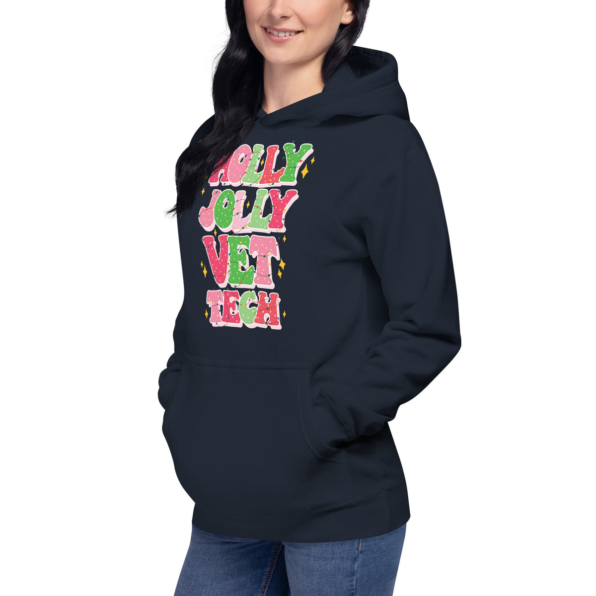 Holly Jolly Unisex Premium Hoodie-Premium Unisex Hoodie-I love Veterinary