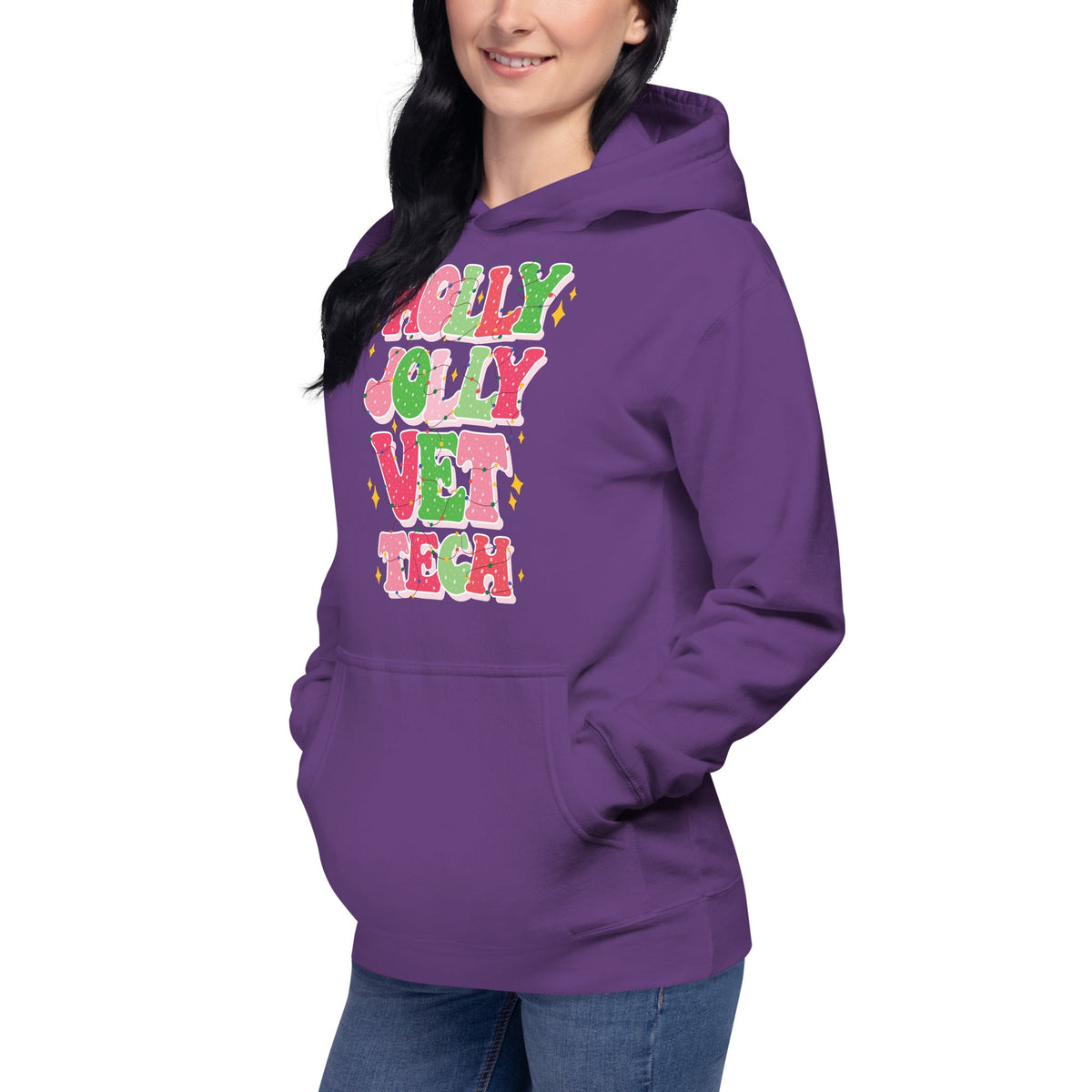 Holly Jolly Unisex Premium Hoodie-Premium Unisex Hoodie-I love Veterinary