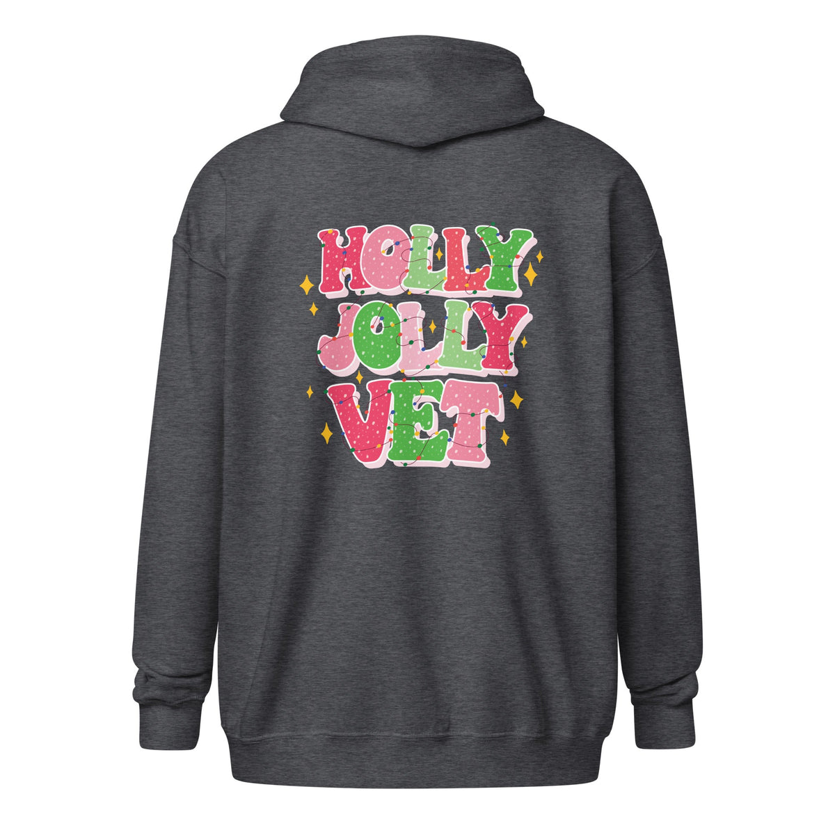 Holly Jolly Zip Hoodie-Unisex Zip Hoodie | Gildan 18600-I love Veterinary