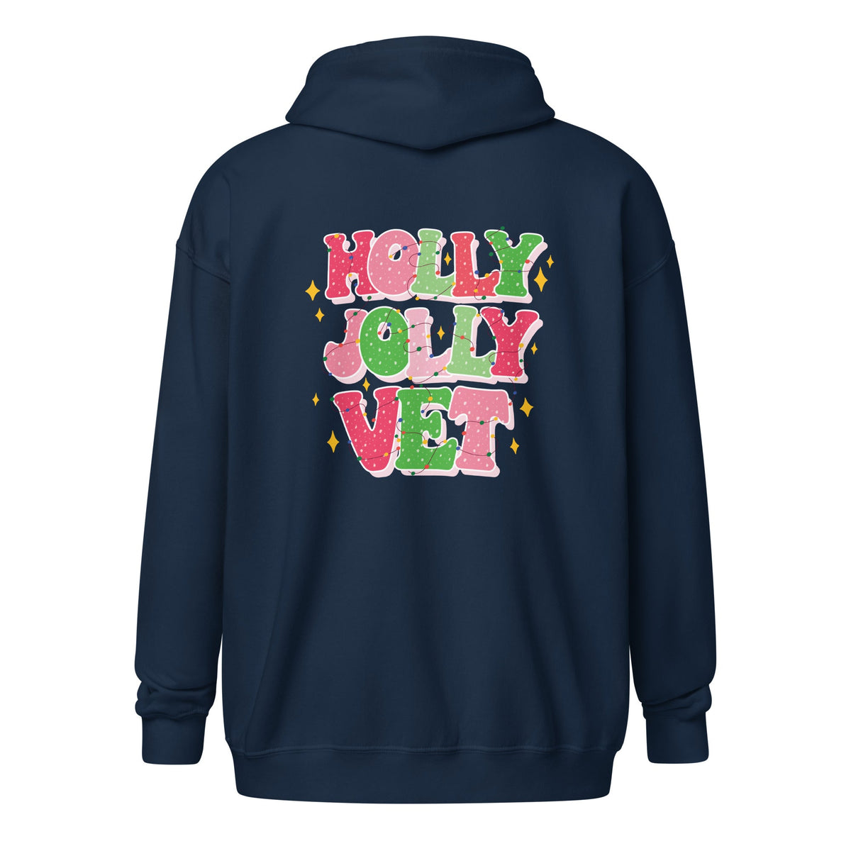 Holly Jolly Zip Hoodie-Unisex Zip Hoodie | Gildan 18600-I love Veterinary