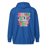 Holly Jolly Zip Hoodie-Unisex Heavy Blend Zip Hoodie | Gildan 18600-I love Veterinary