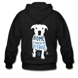Home is where my Pitbull is Unisex Zip Hoodie-Heavy Blend Adult Zip Hoodie | Gildan G18600-I love Veterinary