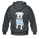 Home is where my Pitbull is Unisex Zip Hoodie-Heavy Blend Adult Zip Hoodie | Gildan G18600-I love Veterinary