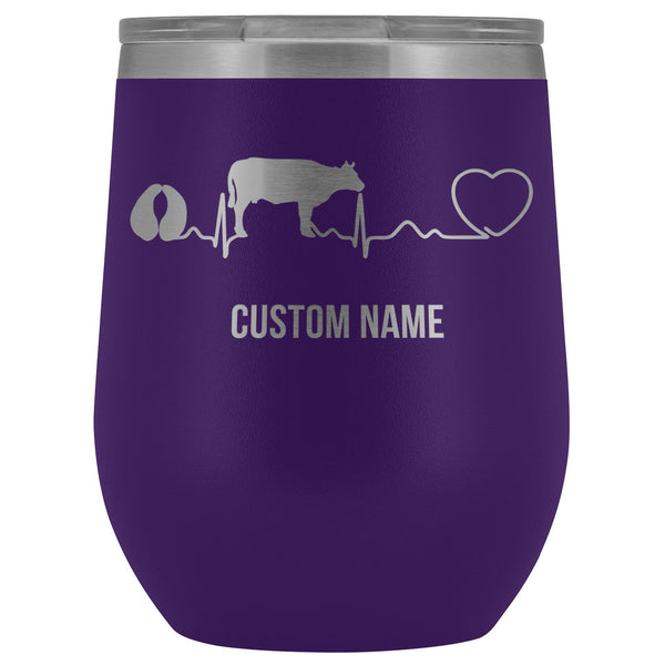 Personalized Cow Print Glass Beer Can Cup, Personalized Glass