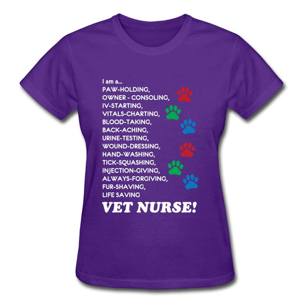 I am a... Vet nurse Gildan Ultra Cotton Ladies T-Shirt-Ultra Cotton Ladies T-Shirt | Gildan G200L-I love Veterinary