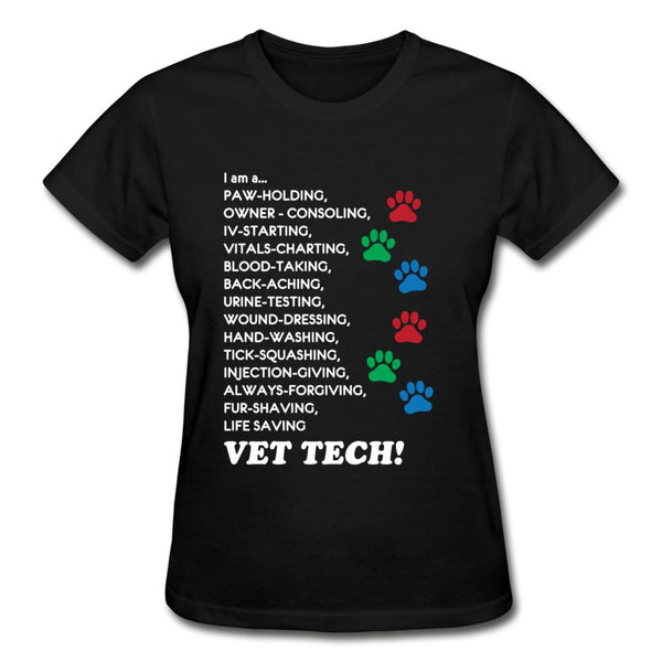 I am a... Vet tech Gildan Ultra Cotton Ladies T-Shirt-Ultra Cotton Ladies T-Shirt | Gildan G200L-I love Veterinary