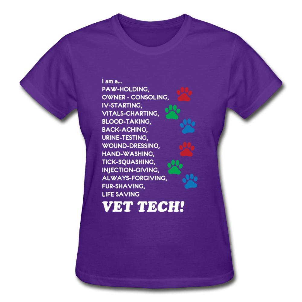 I am a... Vet tech Gildan Ultra Cotton Ladies T-Shirt-Ultra Cotton Ladies T-Shirt | Gildan G200L-I love Veterinary