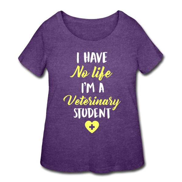 I have no life I'm a veterinary student (design2) Women's Curvy T-shirt-Women’s Curvy T-Shirt | LAT 3804-I love Veterinary