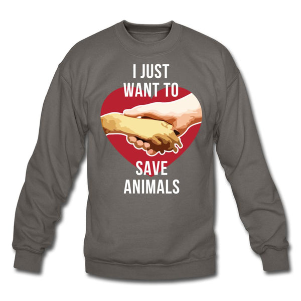 I just want to save animals Crewneck Sweatshirt-Unisex Crewneck Sweatshirt | Gildan 18000-I love Veterinary