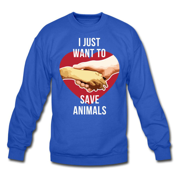 I just want to save animals Crewneck Sweatshirt-Unisex Crewneck Sweatshirt | Gildan 18000-I love Veterinary