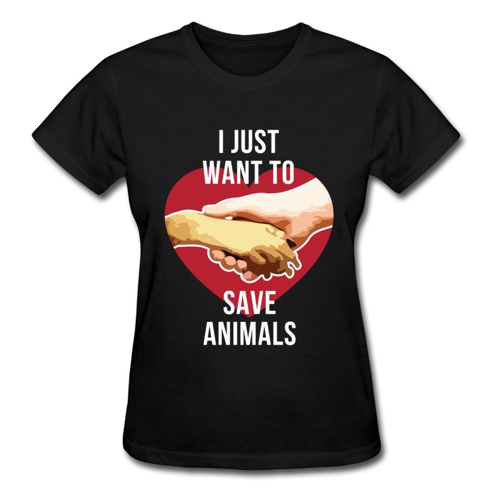 I just want to save animals Gildan Ultra Cotton Ladies T-Shirt-Ultra Cotton Ladies T-Shirt | Gildan G200L-I love Veterinary
