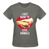 I just want to save animals Gildan Ultra Cotton Ladies T-Shirt-Ultra Cotton Ladies T-Shirt | Gildan G200L-I love Veterinary