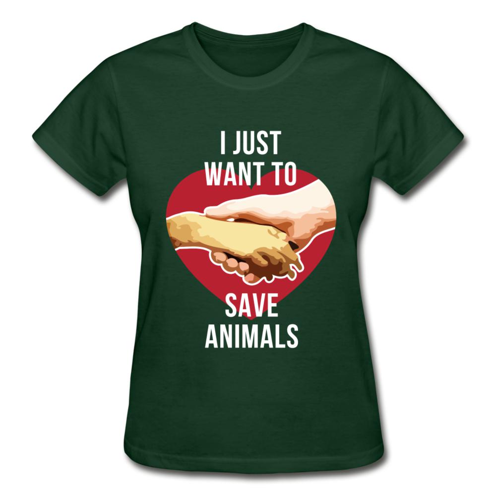I just want to save animals Gildan Ultra Cotton Ladies T-Shirt-Ultra Cotton Ladies T-Shirt | Gildan G200L-I love Veterinary