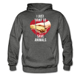 I just want to save animals Unisex Hoodie-Men's Hoodie | Hanes P170-I love Veterinary