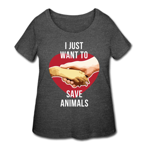 I just want to save animals Women's Curvy T-shirt-Women’s Curvy T-Shirt | LAT 3804-I love Veterinary