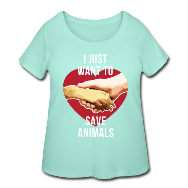 I just want to save animals Women's Curvy T-shirt-Women’s Curvy T-Shirt | LAT 3804-I love Veterinary