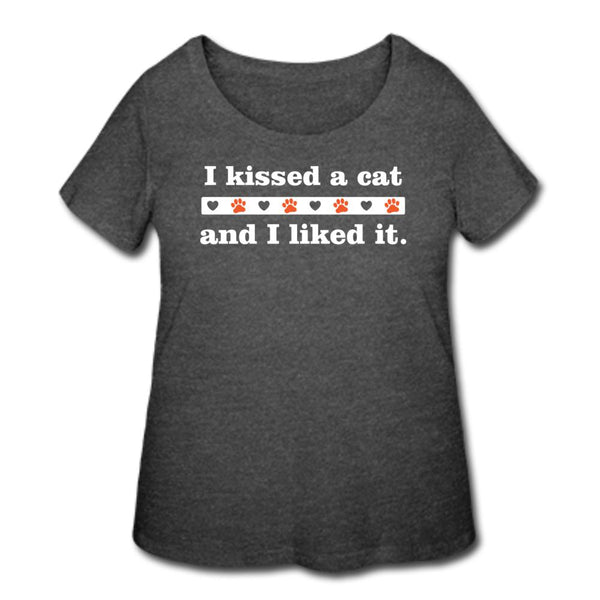 I kissed a cat Women's Curvy T-shirt-Women’s Curvy T-Shirt | LAT 3804-I love Veterinary