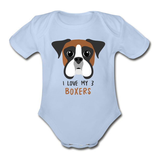I love my 3 Boxers Onesie/Organic Short Sleeve Baby Bodysuit-Organic Short Sleeve Baby Bodysuit | Spreadshirt 401-I love Veterinary