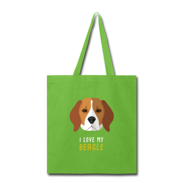 I love my Beagle Cotton Tote Bag-Tote Bag | Q-Tees Q800-I love Veterinary