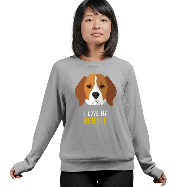 I love my Beagle Crewneck Sweatshirt-Unisex Crewneck Sweatshirt | Gildan 18000-I love Veterinary