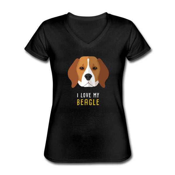 I love my Beagle Women's V-Neck T-Shirt-Women's V-Neck T-Shirt | Fruit of the Loom L39VR-I love Veterinary