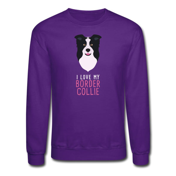I love my Border Collie Crewneck Sweatshirt-Unisex Crewneck Sweatshirt | Gildan 18000-I love Veterinary