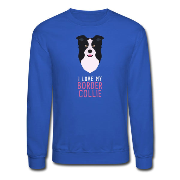 I love my Border Collie Crewneck Sweatshirt-Unisex Crewneck Sweatshirt | Gildan 18000-I love Veterinary