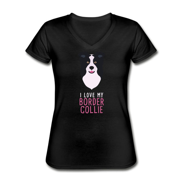 I love my Border Collie Women's V-Neck T-Shirt-Women's V-Neck T-Shirt | Fruit of the Loom L39VR-I love Veterinary