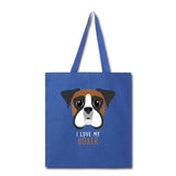 I love my Boxer Cotton Tote Bag-Tote Bag | Q-Tees Q800-I love Veterinary