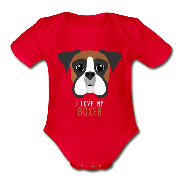 I love my Boxer Onesie-Organic Short Sleeve Baby Bodysuit | Spreadshirt 401-I love Veterinary